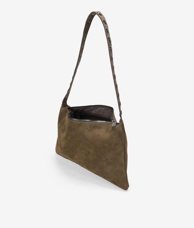 Bolso de hombro verde en piel con tachuelas - Imagen 4