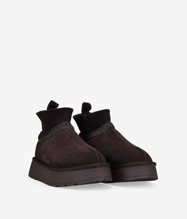 ginocchiere con plateau in pelle marrone - Imagen 2
