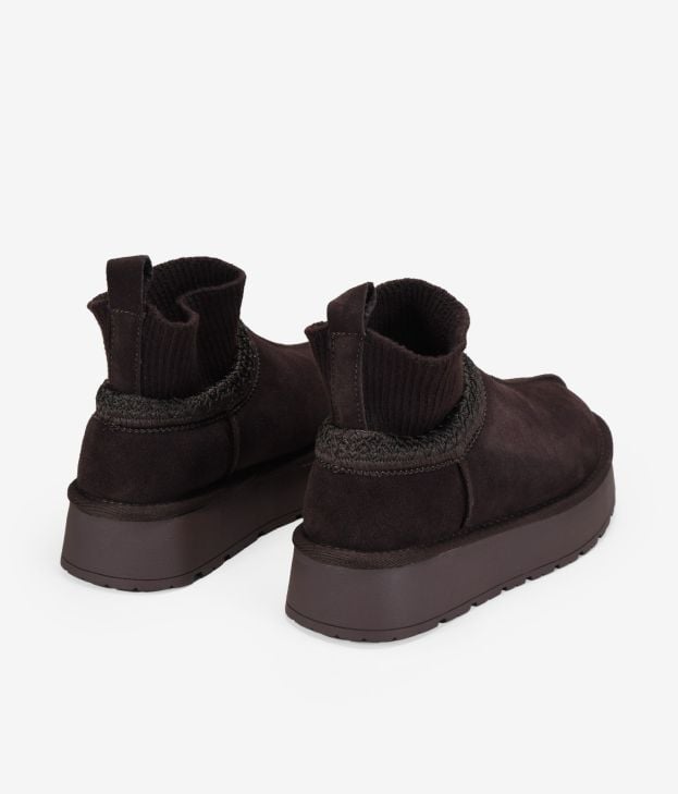 ginocchiere con plateau in pelle marrone - Imagen 3