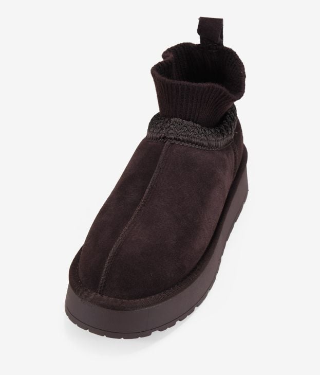 ginocchiere con plateau in pelle marrone - Imagen 4
