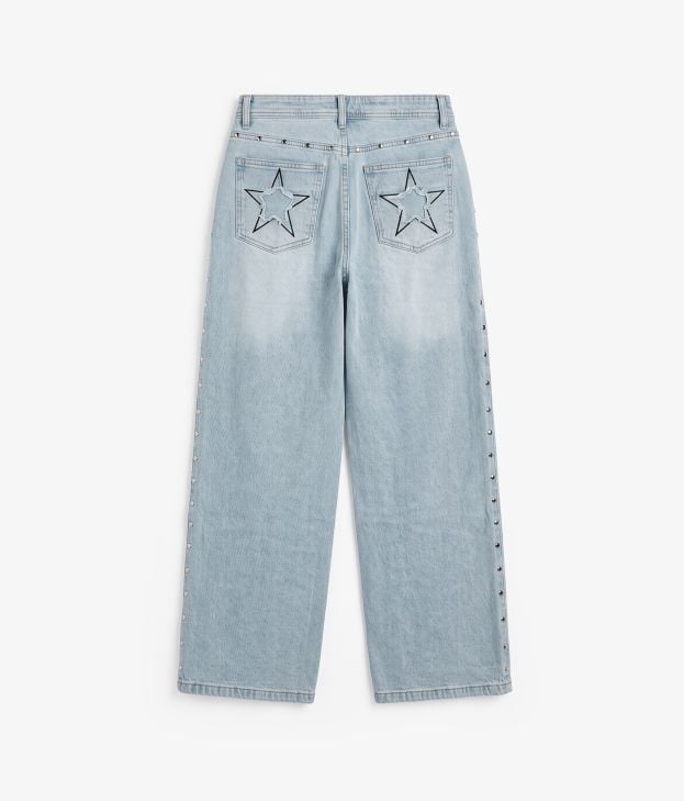 Pantalón tejano azul con tachuelas - Imagen 3