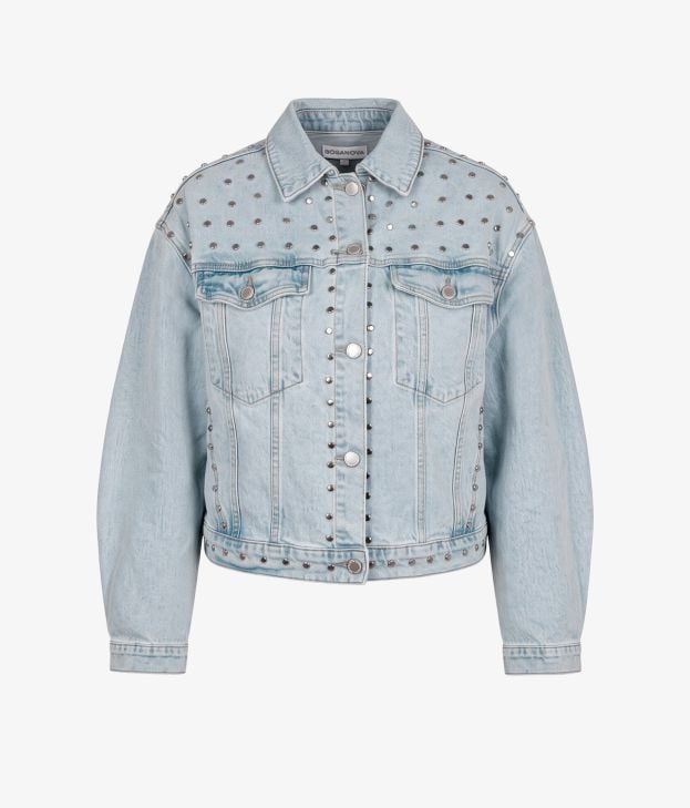Chaqueta vaquera azul con tachuelas - Imagen 2