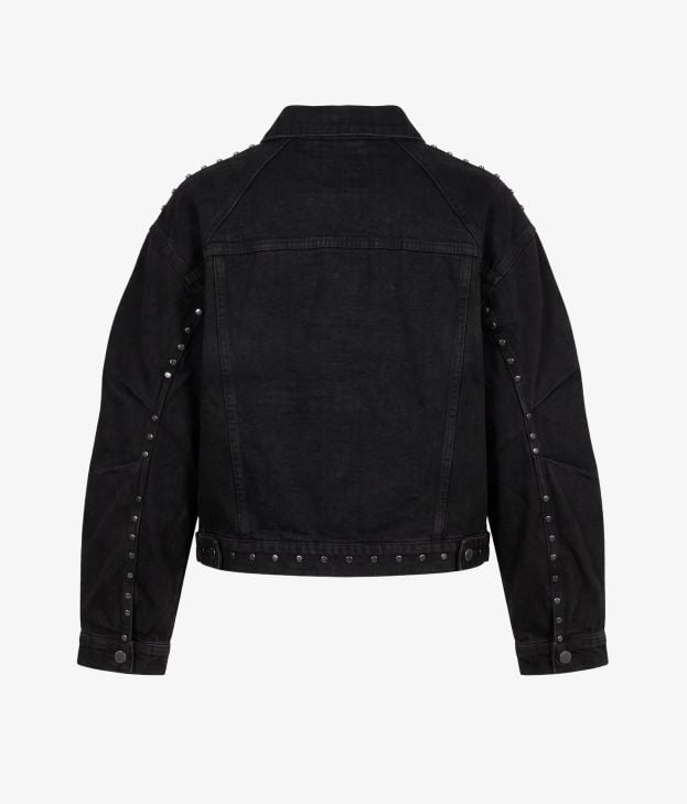 Chaqueta vaquera negra con tachuelas - Imagen 2
