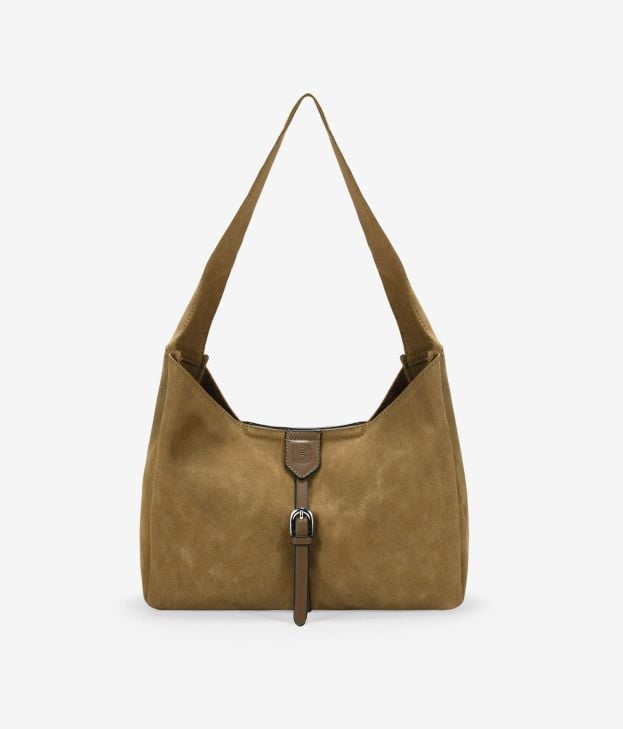 Bolso de hombro visón en piel con hebilla - Imagen 1