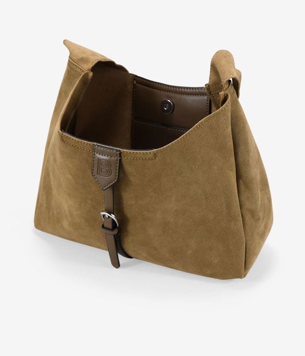 Bolso de hombro visón en piel con hebilla - Imagen 4
