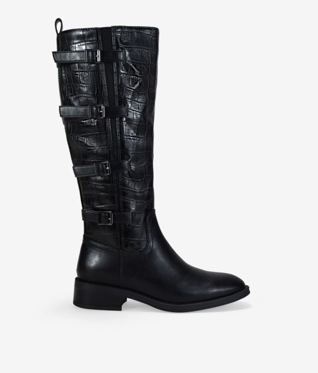 Botas altas negras con hebillas - Imagen 2