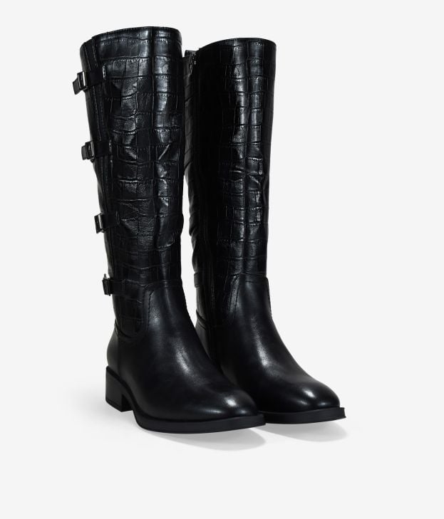 Botas altas negras con hebillas - Imagen 3