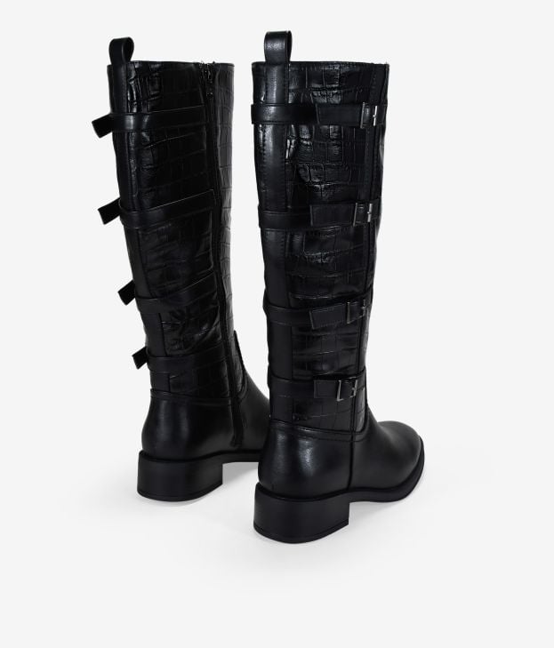 Botas altas negras con hebillas - Imagen 4
