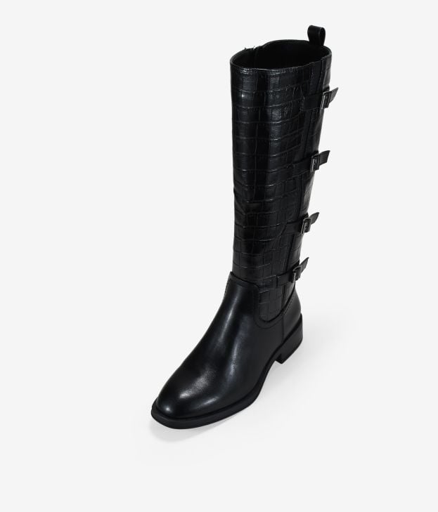 Botas altas negras con hebillas - Imagen 5