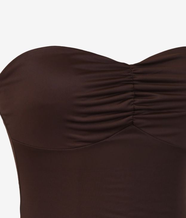Brown bandeau top with metallic appliqué - Imagen 5