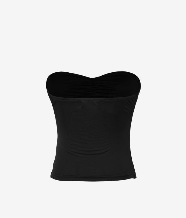 Black bandeau top with metallic appliqué - Imagen 3