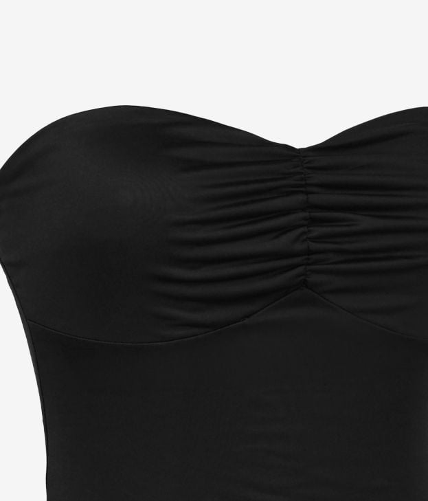 Black bandeau top with metallic appliqué - Imagen 5