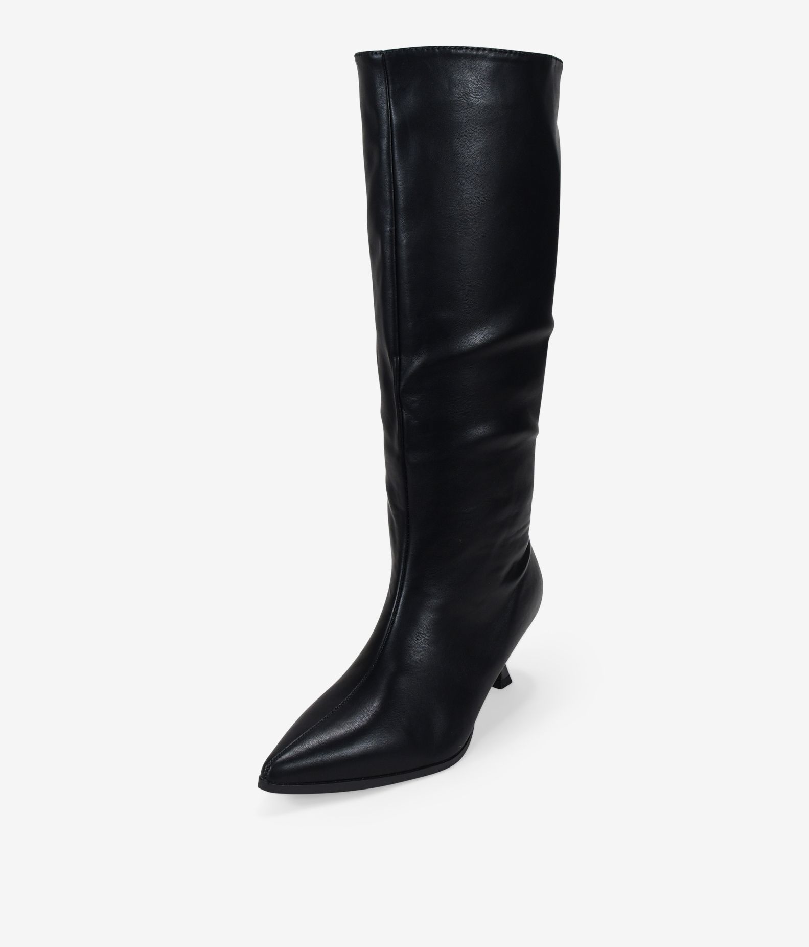 Botas Altas Ajustadas Para Mujer BOSANOVA - Tacón Kitten De 4.5 Cm, Piel Vegana, Cierre Cremallera Interior
