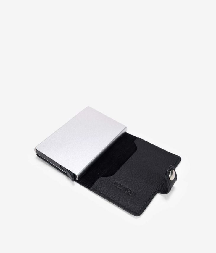 Men's automatic leather card holder