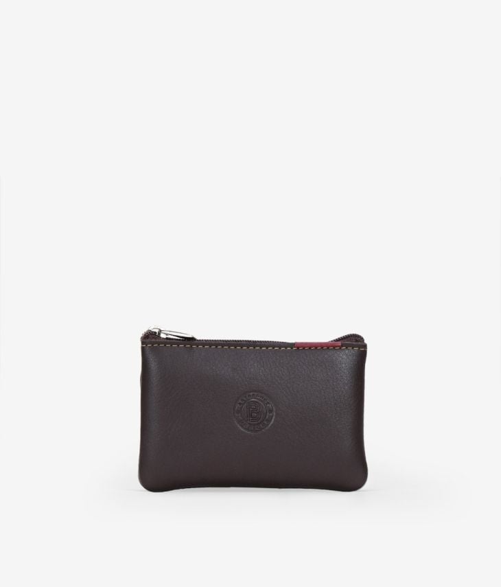 Brown leather purse