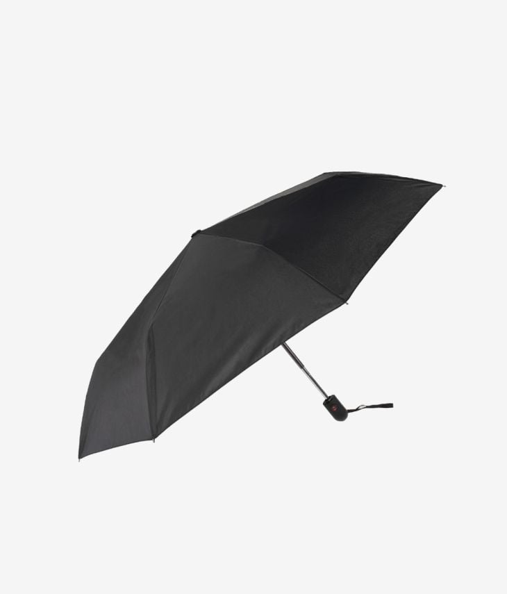 Schwarzer und kastanienbrauner Regenschirm