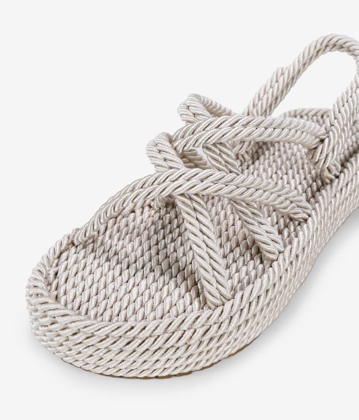 Sandalias con plataforma beige de cuerda