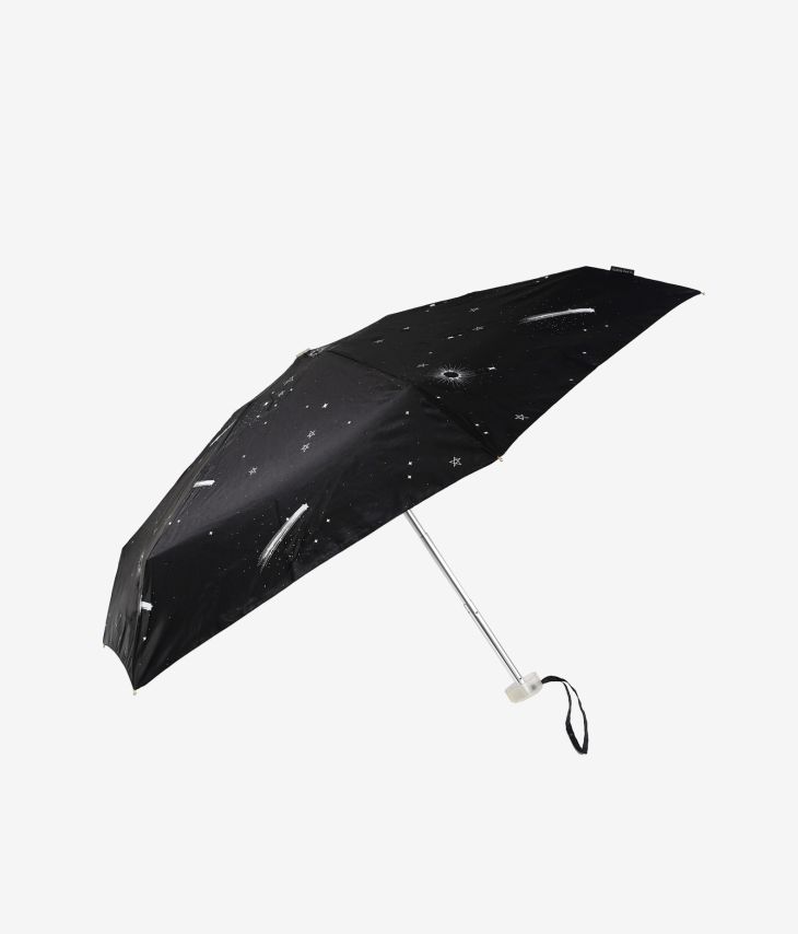 Kleiner schwarzer Regenschirm mit Hülle