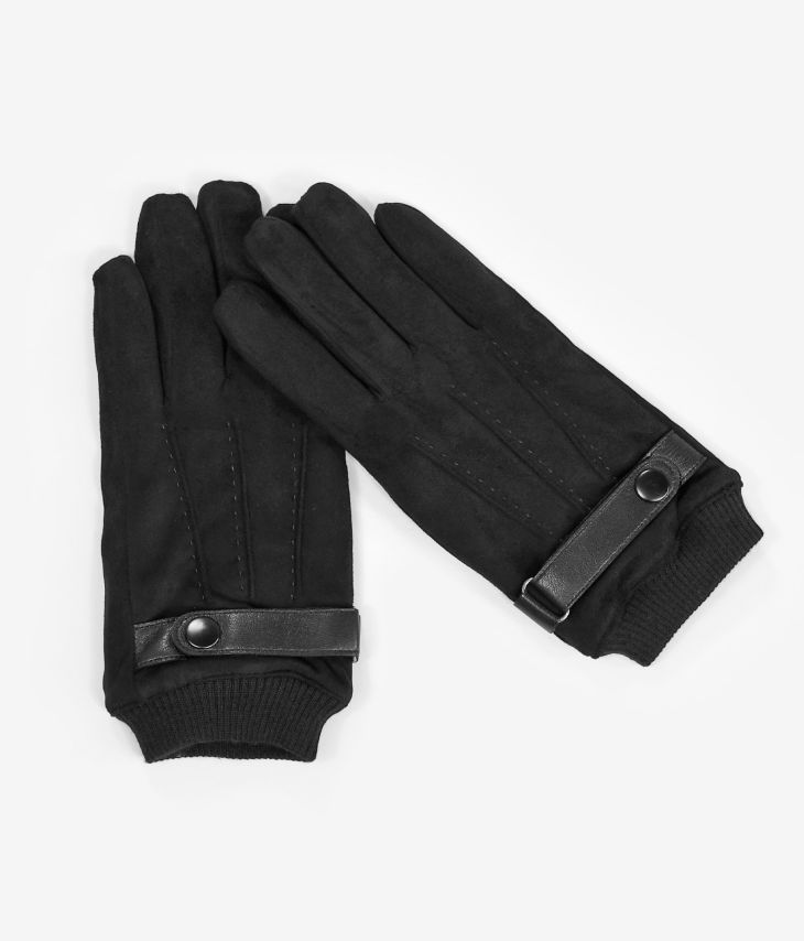 Schwarze Handschuhe mit Innenhaar