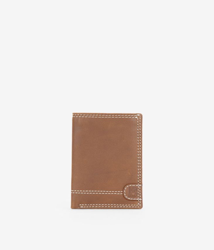 Brown leather wallet without purse