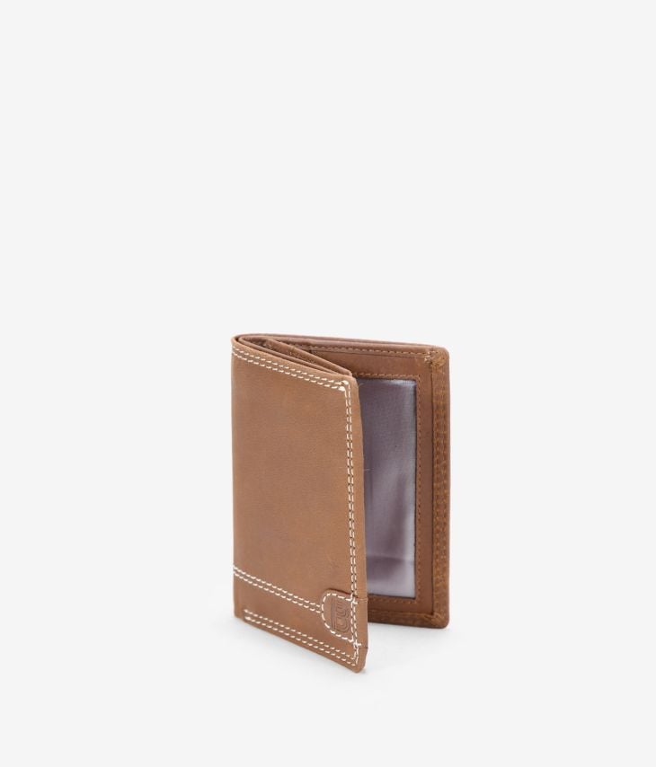 Brown leather wallet without purse