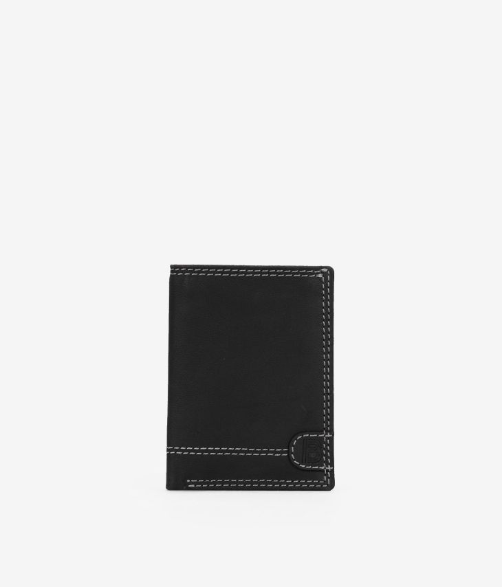 Black leather wallet without purse