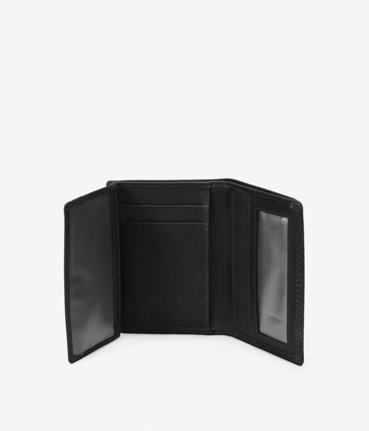 Black leather wallet without purse