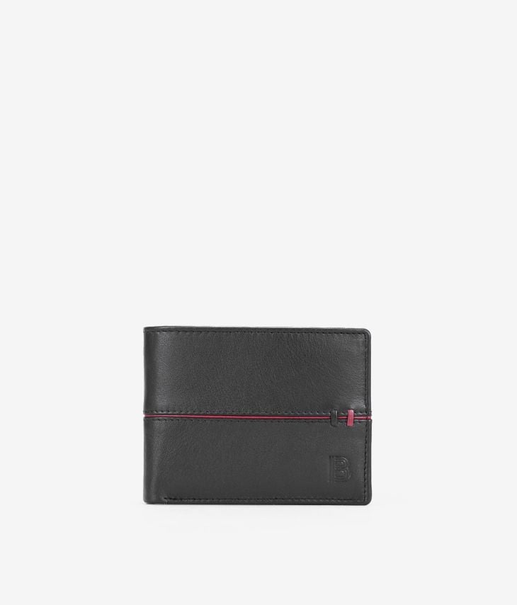 American black leather wallet with coin holder