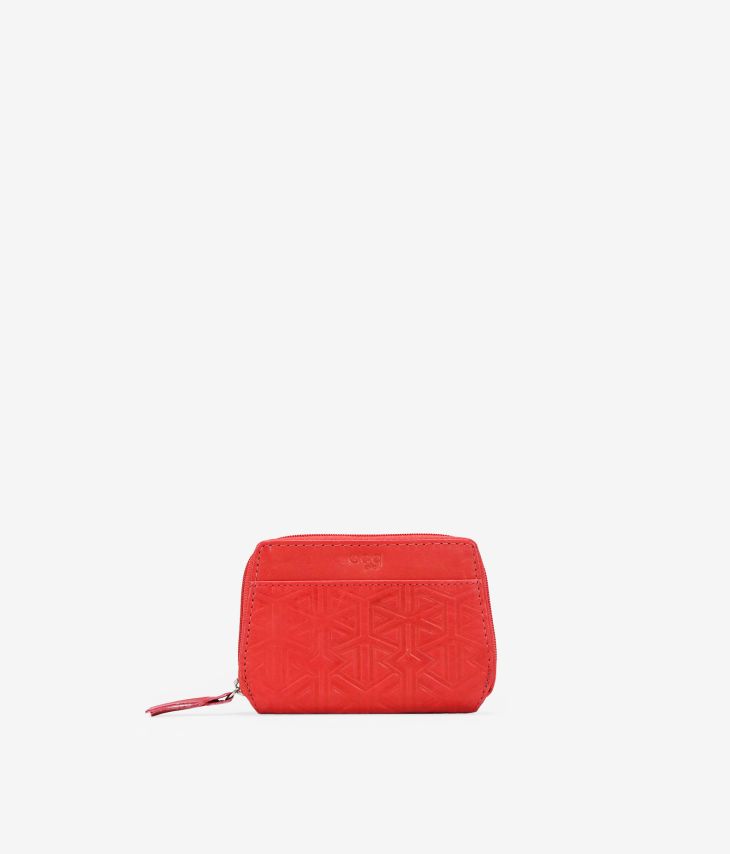 Red leather purse