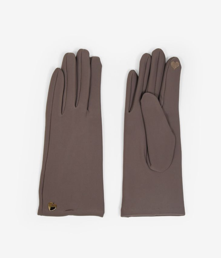 Taktile taupefarbene Handschuhe