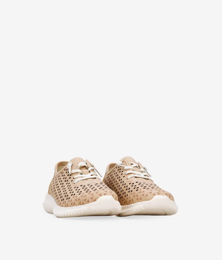 Laser cut leather sneakers