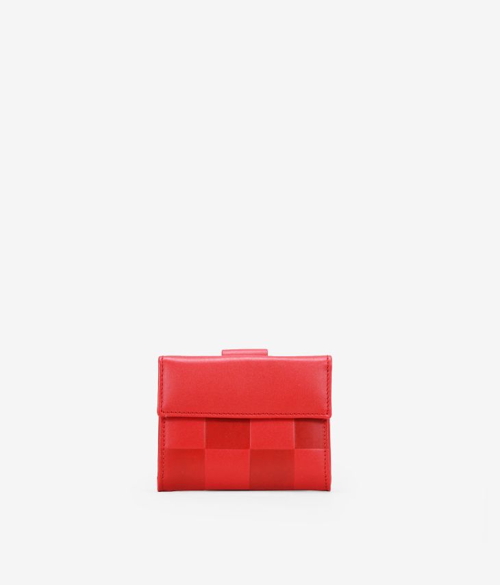 Piccolo portafoglio rosso con patta