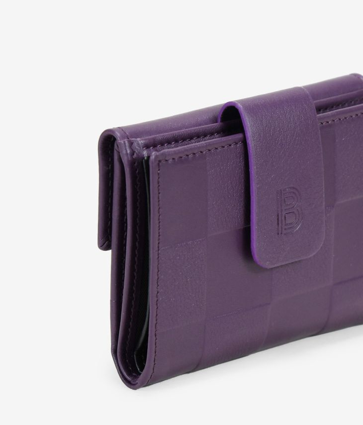 Petit portefeuille violet à rabat