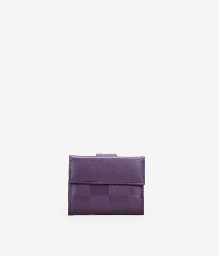 Petit portefeuille violet à rabat