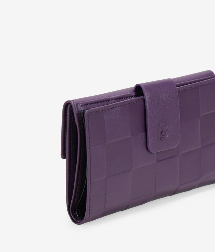 Grand portefeuille violet à rabat