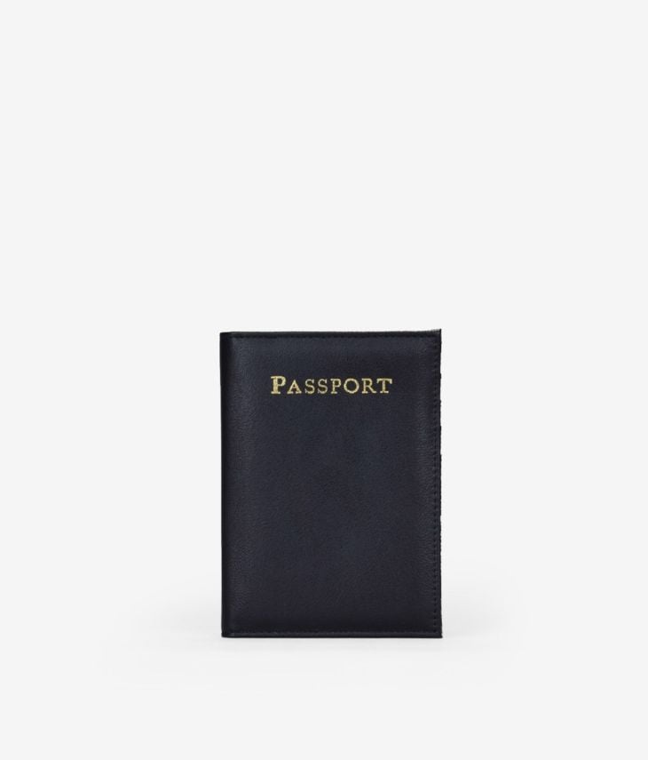 Capa de passaporte com efeito de cobra preta