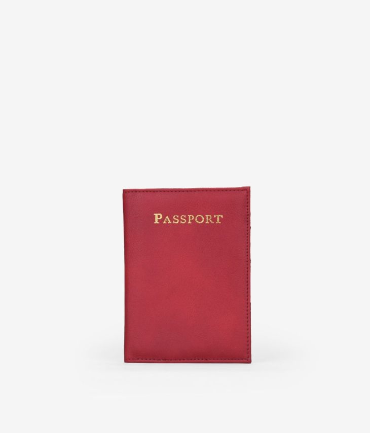 Copri passaporto rosso effetto serpente