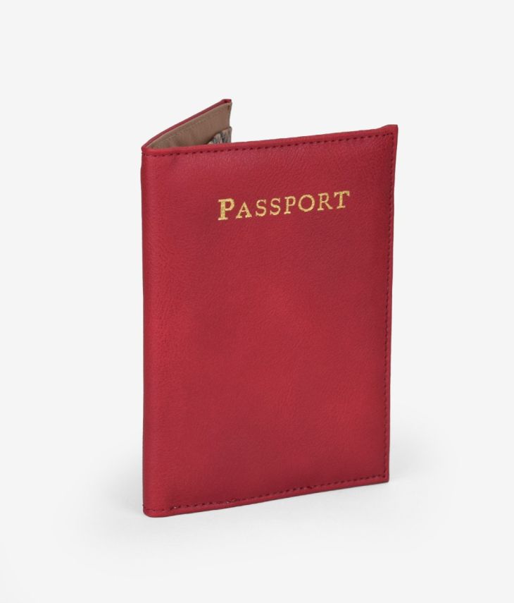Copri passaporto rosso effetto serpente