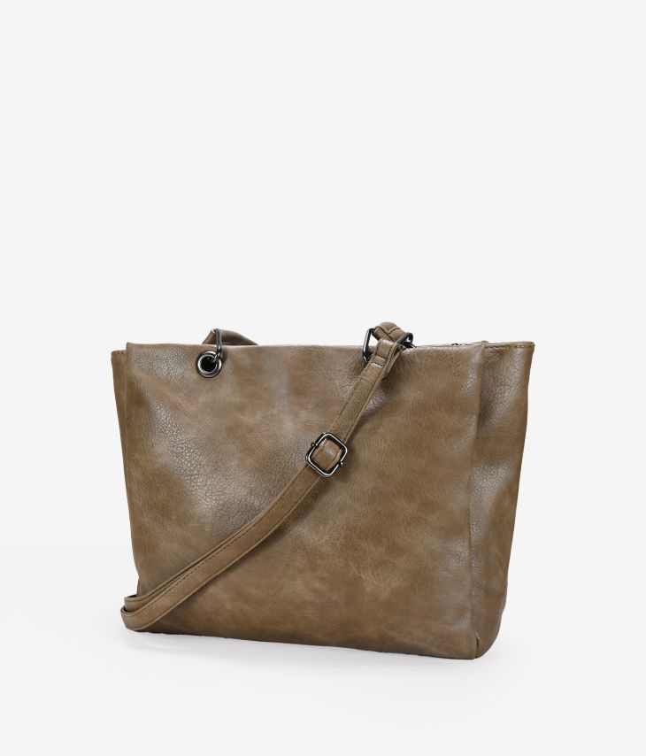 Taupe laptop shopping bag