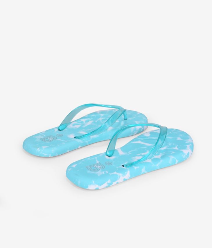 Blaue Gummi-Flip-Flops