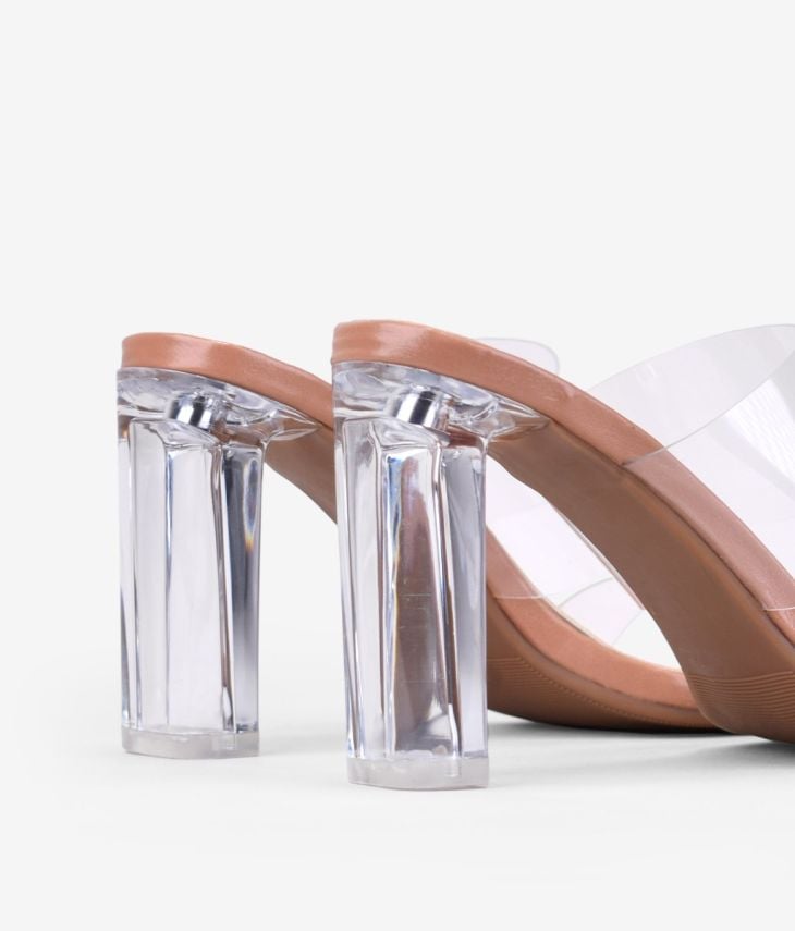 Sandalias de tacón transparentes 