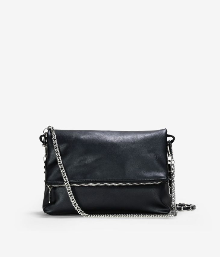 Black bag with flap and chain