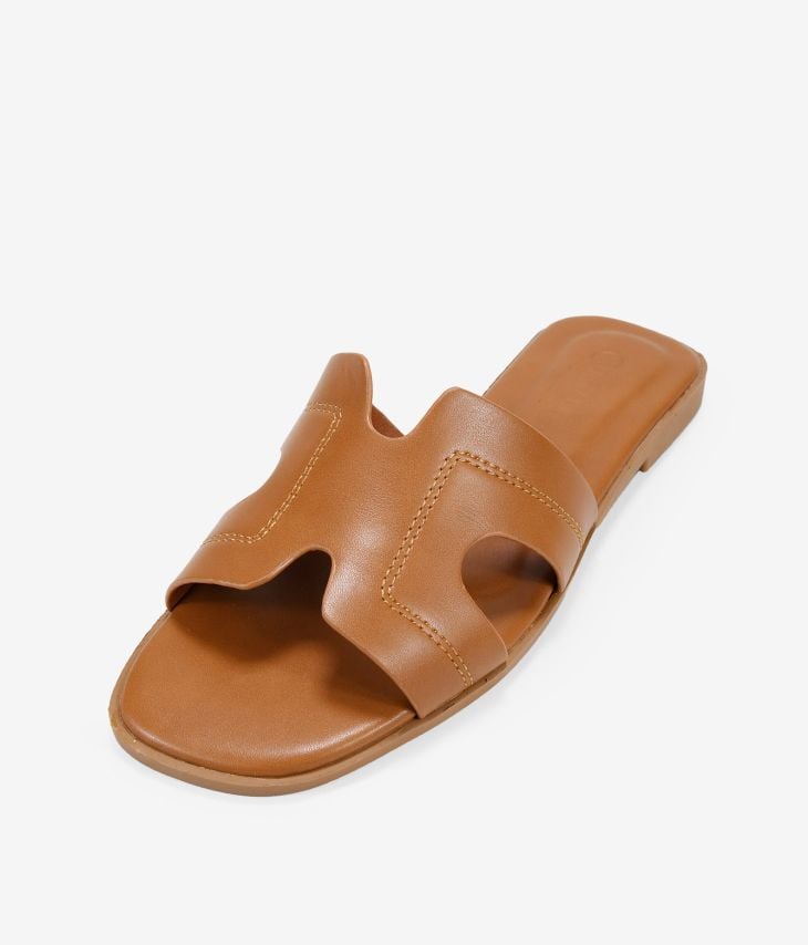 Flat brown slingback sandals