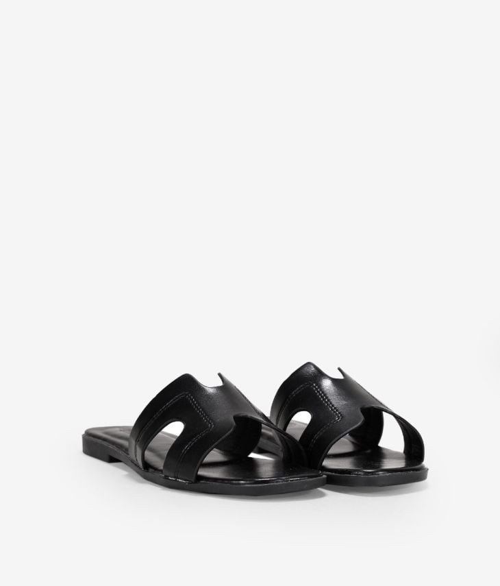 Sandales plates noires