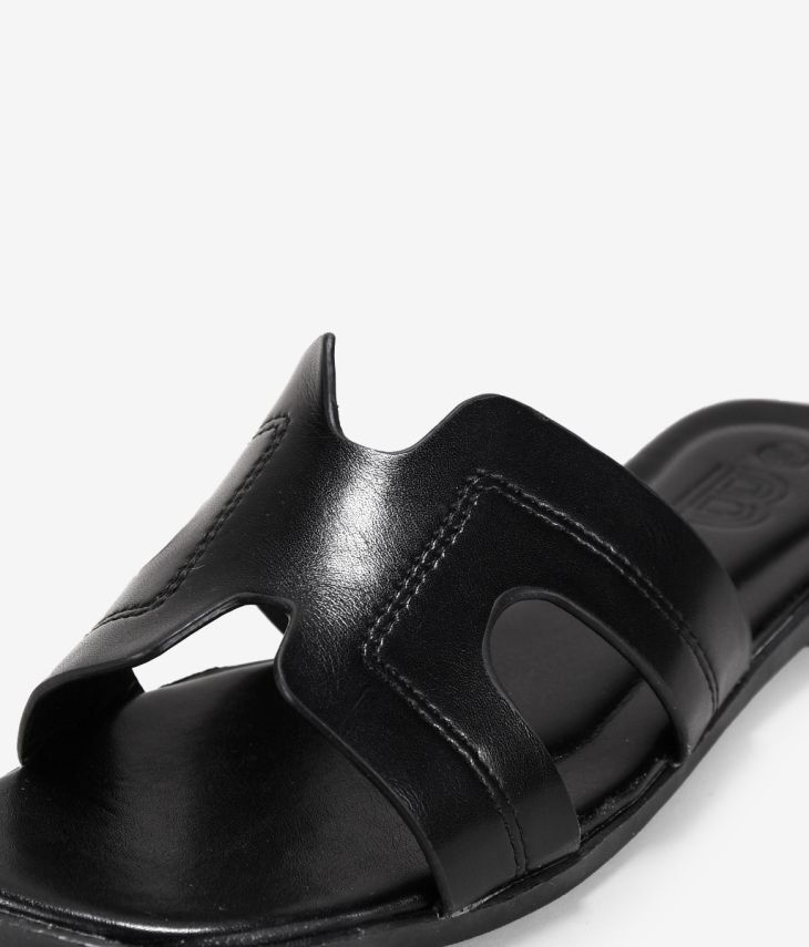 Sandales plates noires
