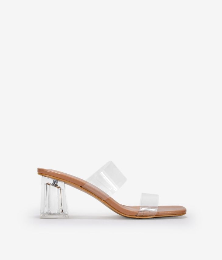Sandales transparentes en vinyle à talons hauts
