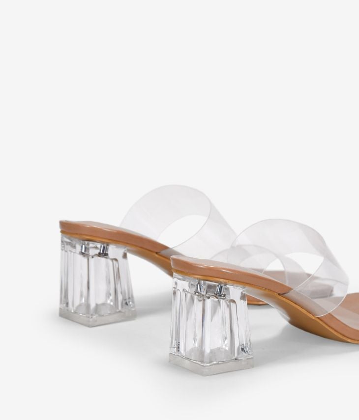 Sandales transparentes en vinyle à talons hauts