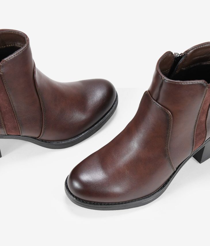 Dark brown heeled ankle boots