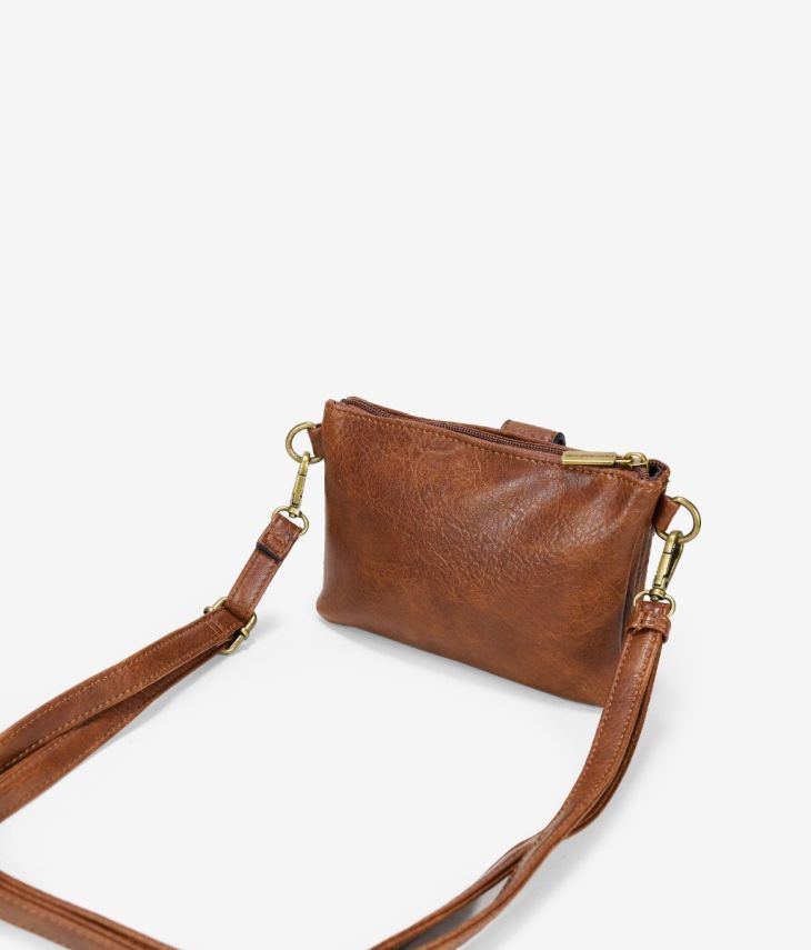 Bolso pequeño marrón con bordado