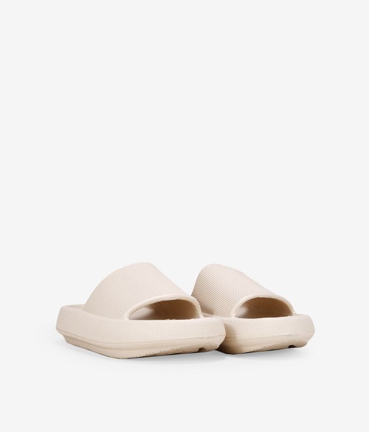 white rubber sandals